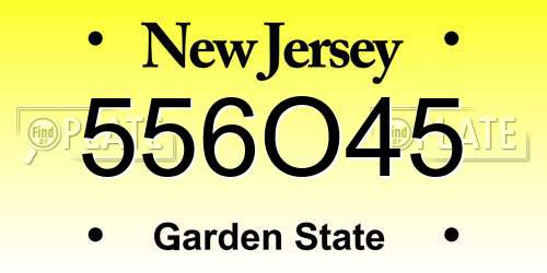 556O45 New Jersey License Plate