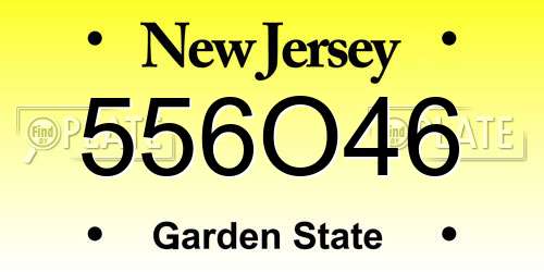 556O46 New Jersey License Plate