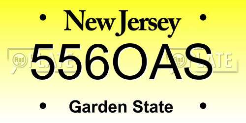556OAS New Jersey License Plate