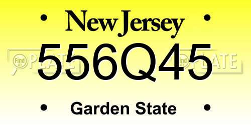 556Q45 New Jersey License Plate