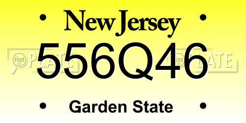 556Q46 New Jersey License Plate