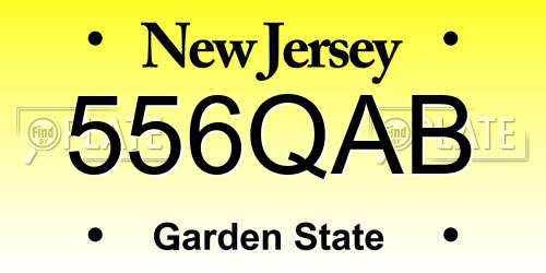 556QAB New Jersey License Plate