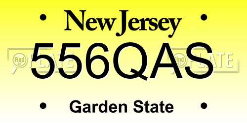 556QAS New Jersey License Plate