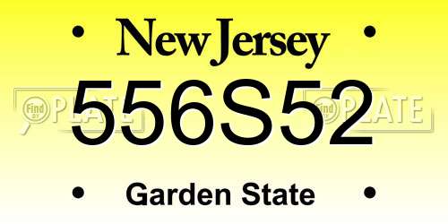 556S52 New Jersey License Plate