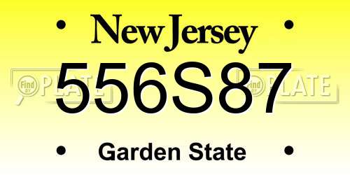 556S87 New Jersey License Plate