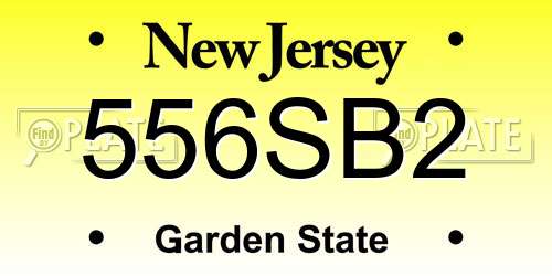 556SB2 New Jersey License Plate