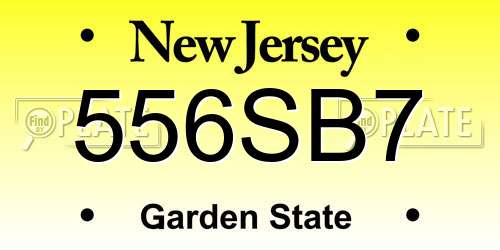 556SB7 New Jersey License Plate