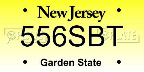 556SBT New Jersey License Plate