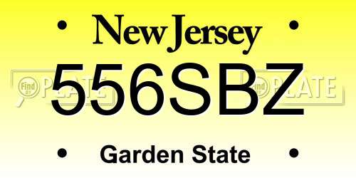 556SBZ New Jersey License Plate