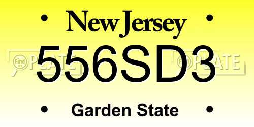 556SD3 New Jersey License Plate