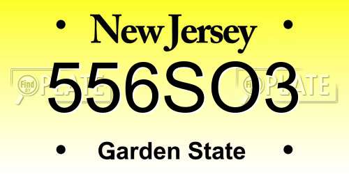 556SO3 New Jersey License Plate