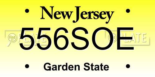 556SOE New Jersey License Plate