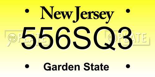 556SQ3 New Jersey License Plate