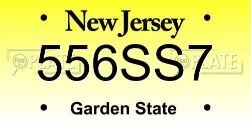 556SS7 New Jersey License Plate