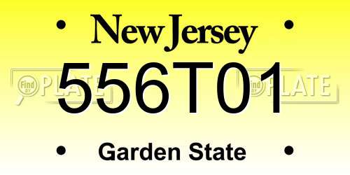 556T01 New Jersey License Plate