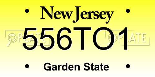 556TO1 New Jersey License Plate