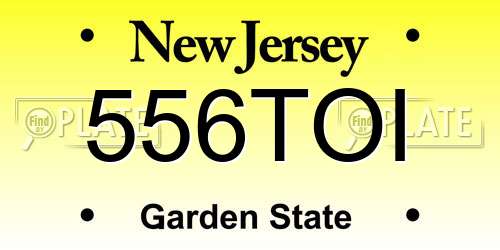 556TOI New Jersey License Plate