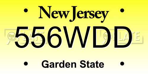 556WDD New Jersey License Plate