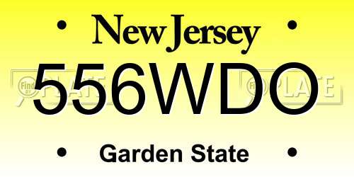 556WDO New Jersey License Plate