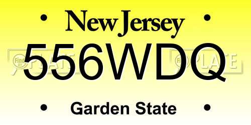 556WDQ New Jersey License Plate