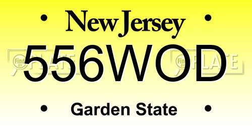 556WOD New Jersey License Plate