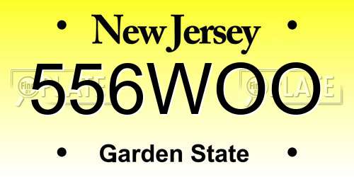 556WOO New Jersey License Plate