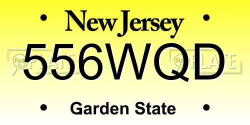 556WQD New Jersey License Plate