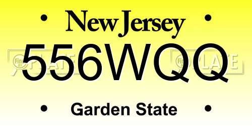 556WQQ New Jersey License Plate
