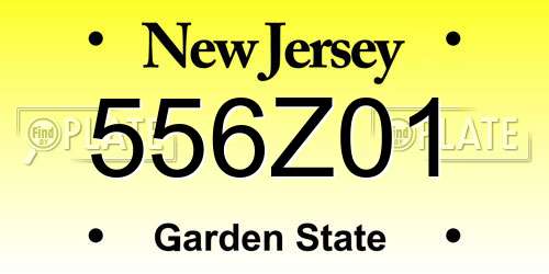 556Z01 New Jersey License Plate