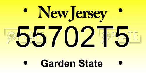 55702T5 New Jersey License Plate