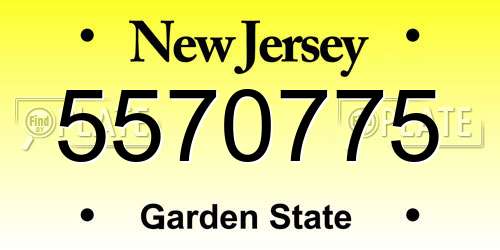 5570775 New Jersey License Plate
