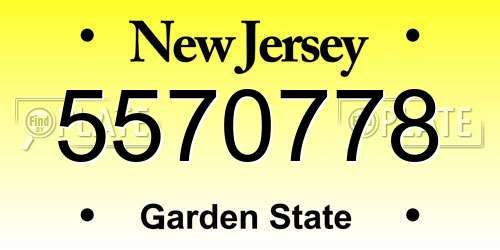 5570778 New Jersey License Plate