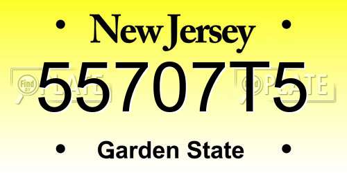 55707T5 New Jersey License Plate
