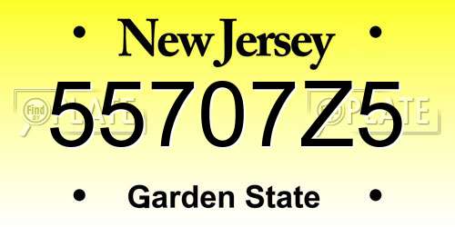 55707Z5 New Jersey License Plate