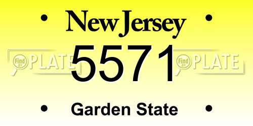 5571 New Jersey License Plate