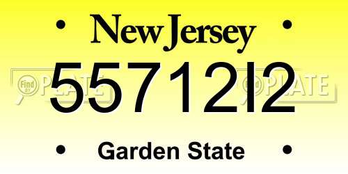 55712I2 New Jersey License Plate