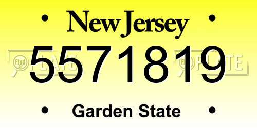 5571819 New Jersey License Plate