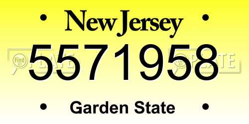 5571958 New Jersey License Plate