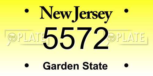 5572 New Jersey License Plate