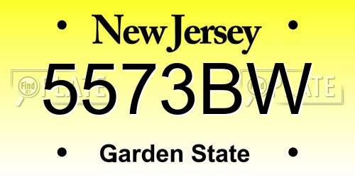 5573BW New Jersey License Plate