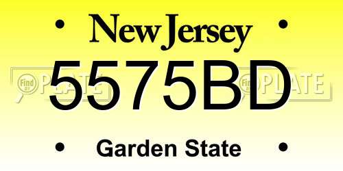 5575BD New Jersey License Plate