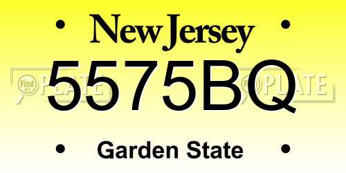 5575BQ New Jersey License Plate
