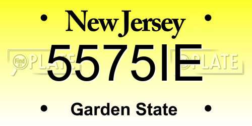 5575IE New Jersey License Plate