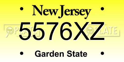 5576XZ New Jersey License Plate