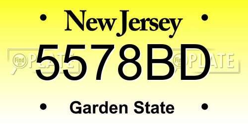 5578BD New Jersey License Plate