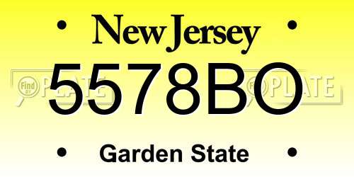 5578BO New Jersey License Plate