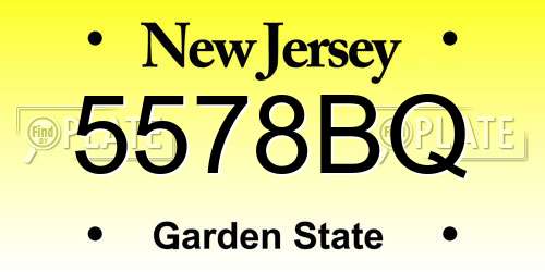 5578BQ New Jersey License Plate