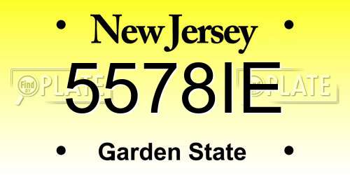 5578IE New Jersey License Plate