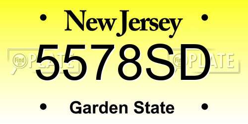 5578SD New Jersey License Plate