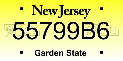 55799B6 New Jersey License Plate